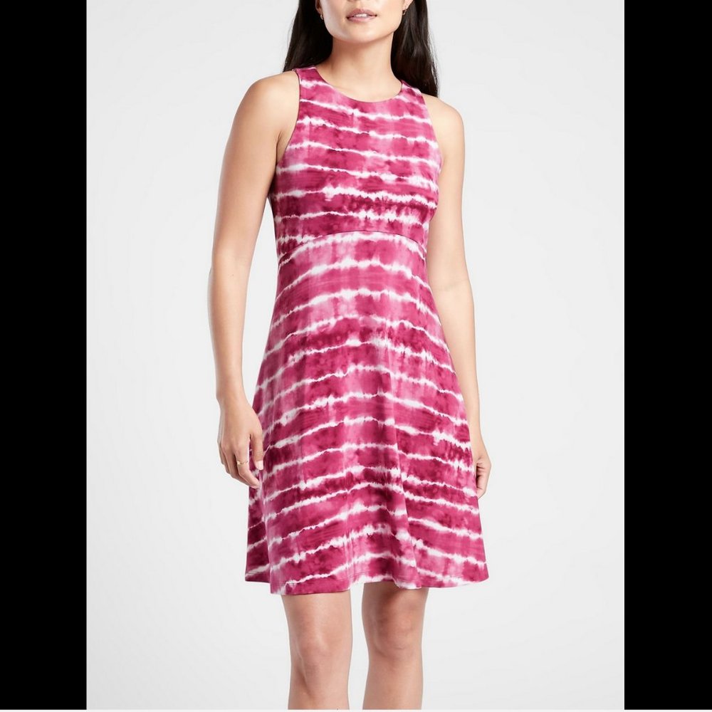 ATHLETA TIE-DYE SLEEVELESS SANTORINI THERA DRESS L TALL
